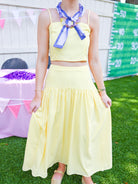 Lemon Top & Midi Skirt Set - Swoon Boutique New Orleans
