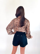 Leopard Button Down Blouse - Swoon Boutique New Orleans