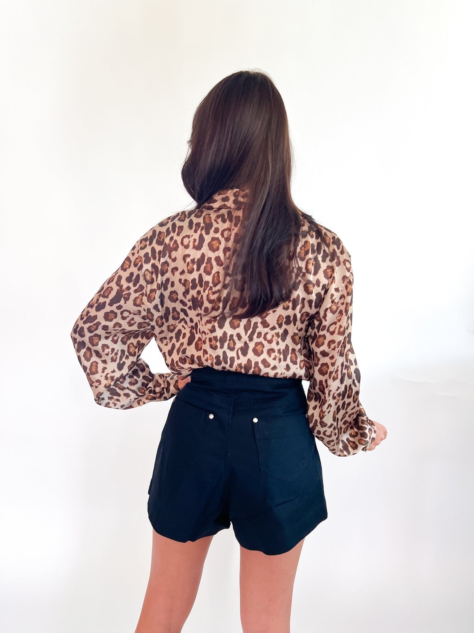 Leopard Button Down Blouse - Swoon Boutique New Orleans