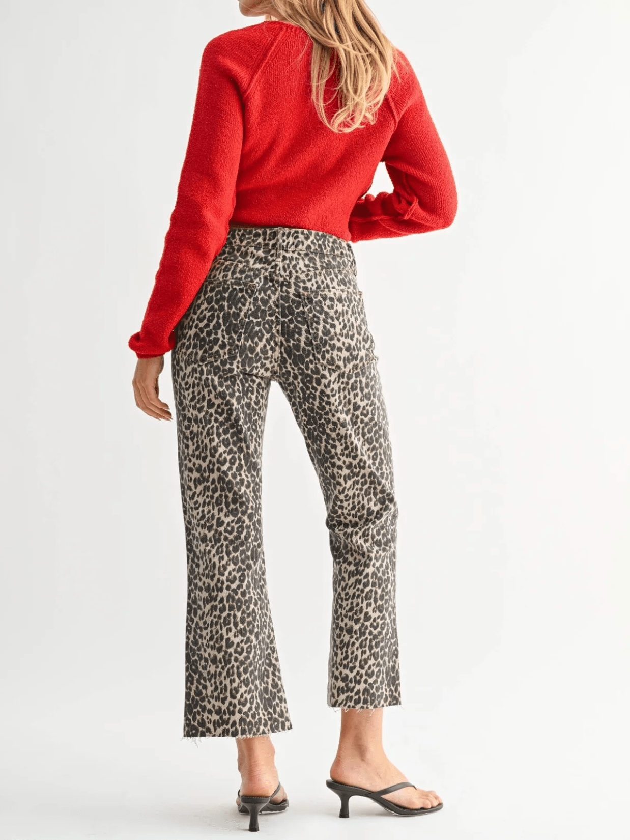 Leopard High Rise Crop Flare Jeans - Swoon Boutique New Orleans