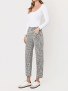 Leopard Utility Barrel Jeans - Swoon Boutique New Orleans