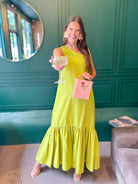 Lime Grove One-Shoulder Maxi Dress - Swoon Boutique New Orleans