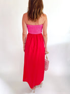 Linen Colorblock Bustier Maxi Dress - Swoon Boutique New Orleans