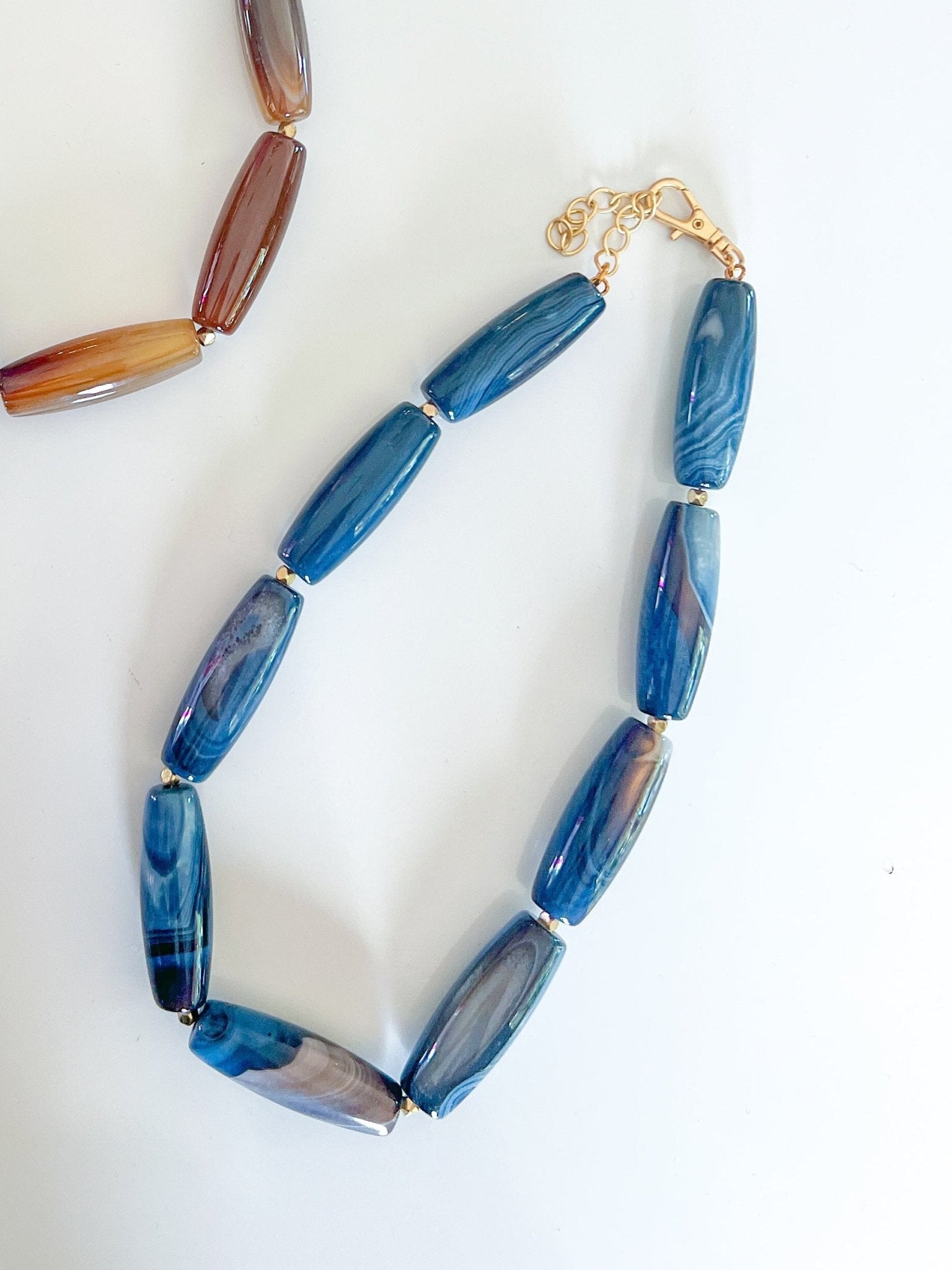 Long Tube Gemstone Necklace - Swoon Boutique New Orleans