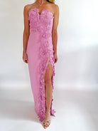 Low V Strapless Maxi Dress with Slit - Swoon Boutique New Orleans