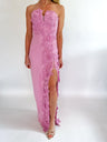 Low V Strapless Maxi Dress with Slit - Swoon Boutique New Orleans