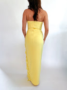 Low V Strapless Maxi Dress with Slit - Swoon Boutique New Orleans