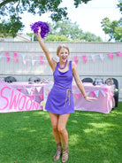 LSU Contrast Trim Mini Dress - Swoon Boutique New Orleans
