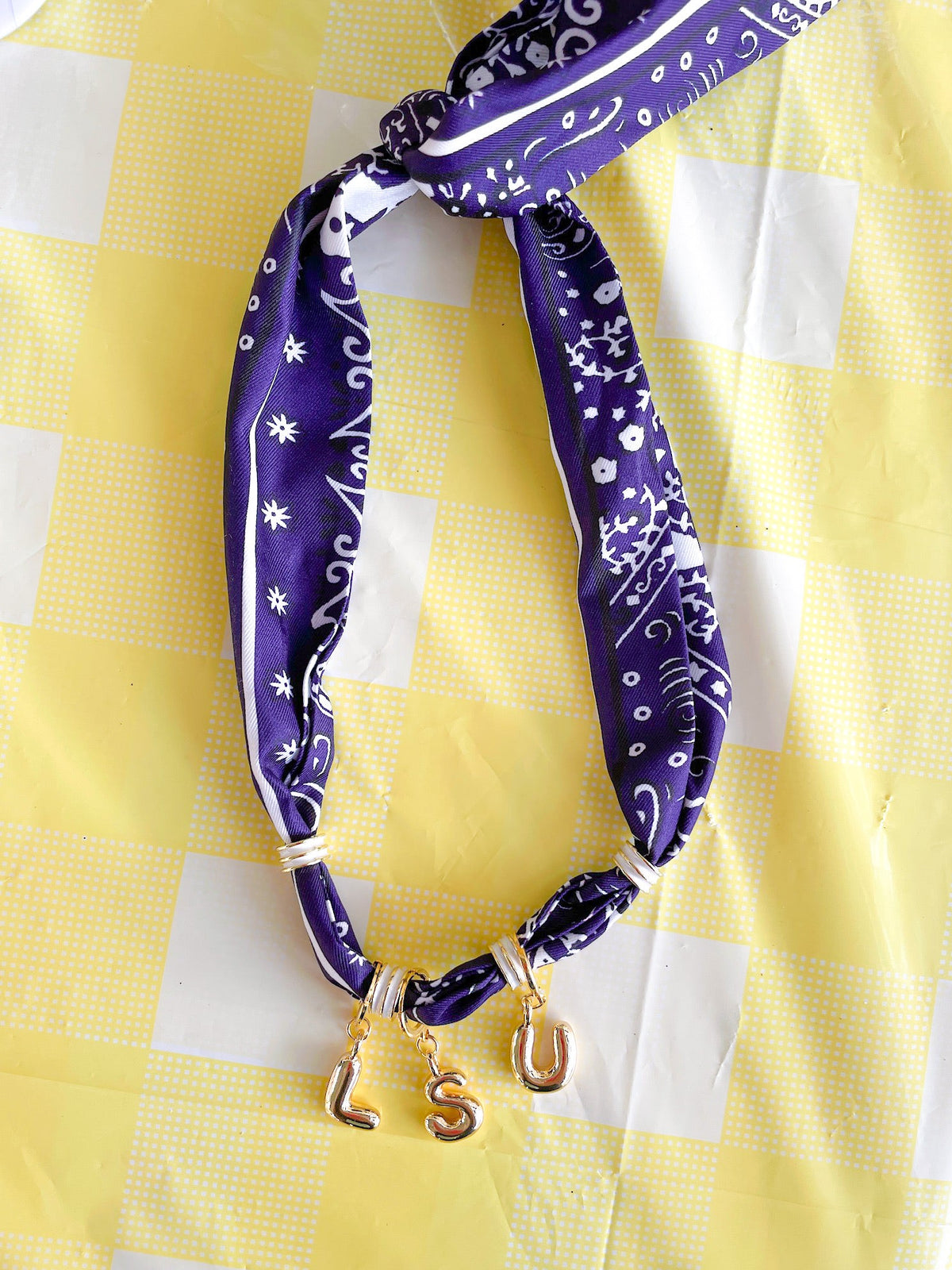 LSU Scarf Necklace - Swoon Boutique New Orleans