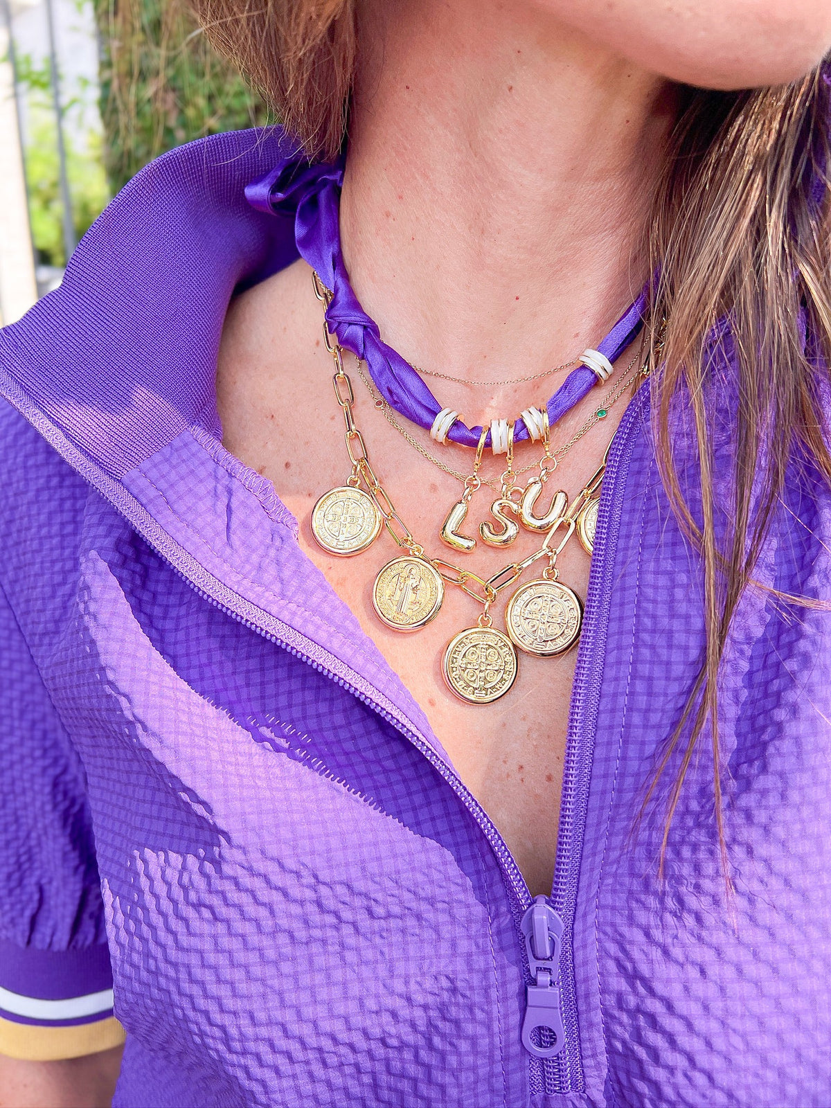 LSU Scarf Necklace - Swoon Boutique New Orleans