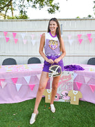 Lsu Sequin Tiger Knit Tank - Swoon Boutique New Orleans