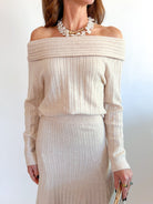 Lucien Knit Off Shoulder Relaxed Pullover - Swoon Boutique New Orleans