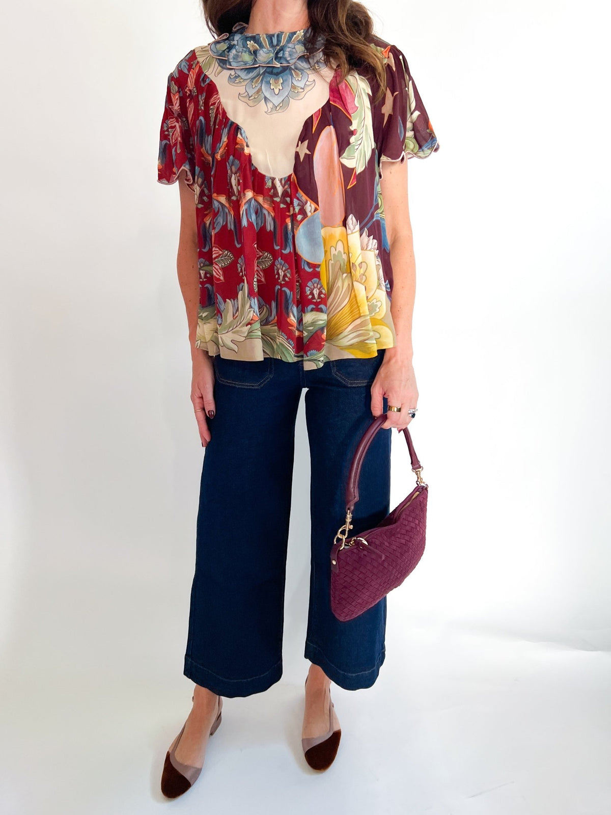 Lunar Boho Multicolor Short Sleeve Blouse - Swoon Boutique New Orleans