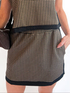 Madison Houndstooth Mini Skirt - Swoon Boutique New Orleans
