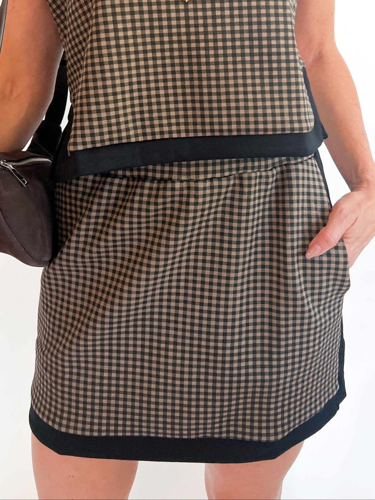 Madison Houndstooth Mini Skirt - Swoon Boutique New Orleans