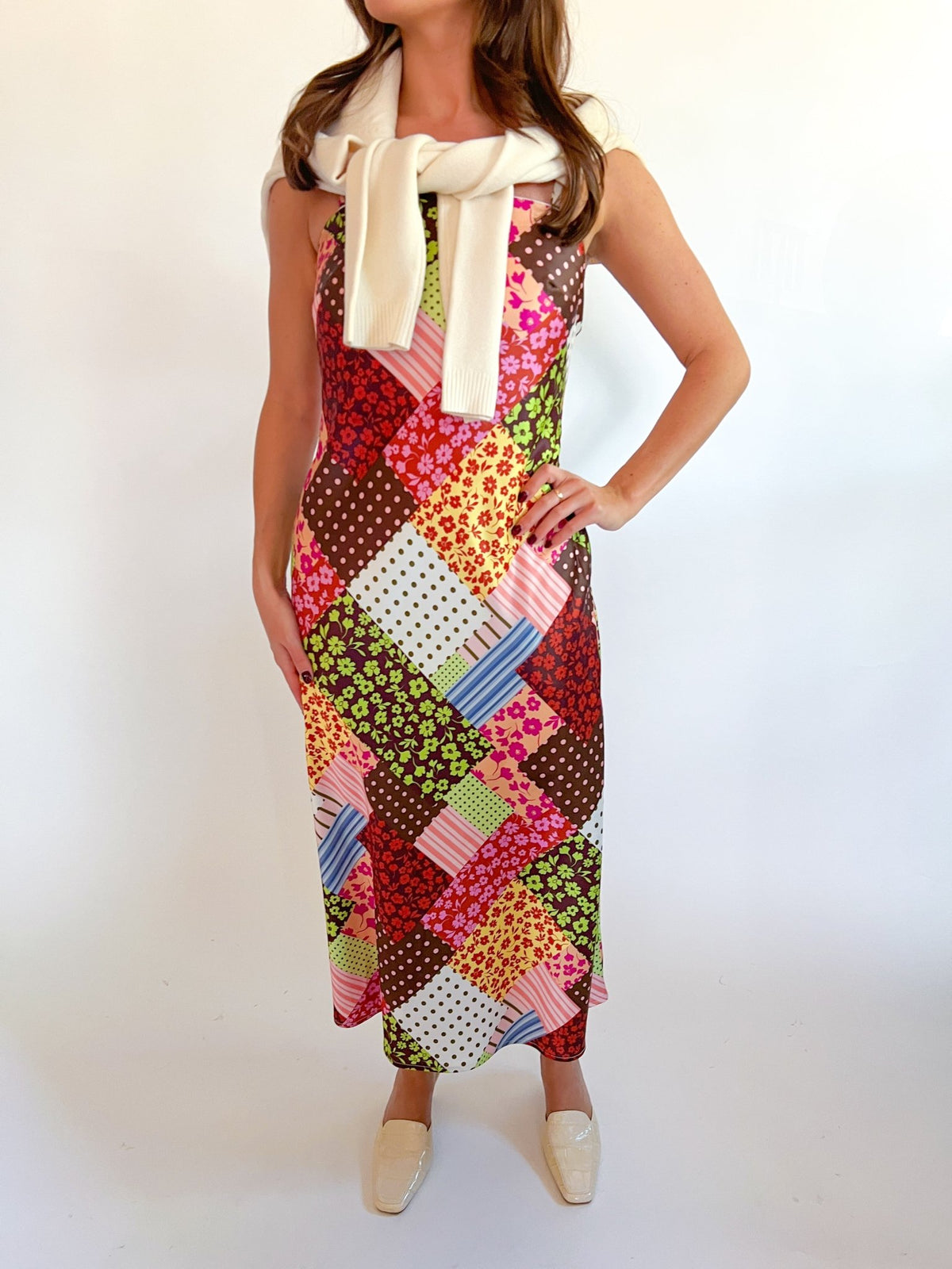 Maple Patchwork Print Midi Dress - Swoon Boutique New Orleans