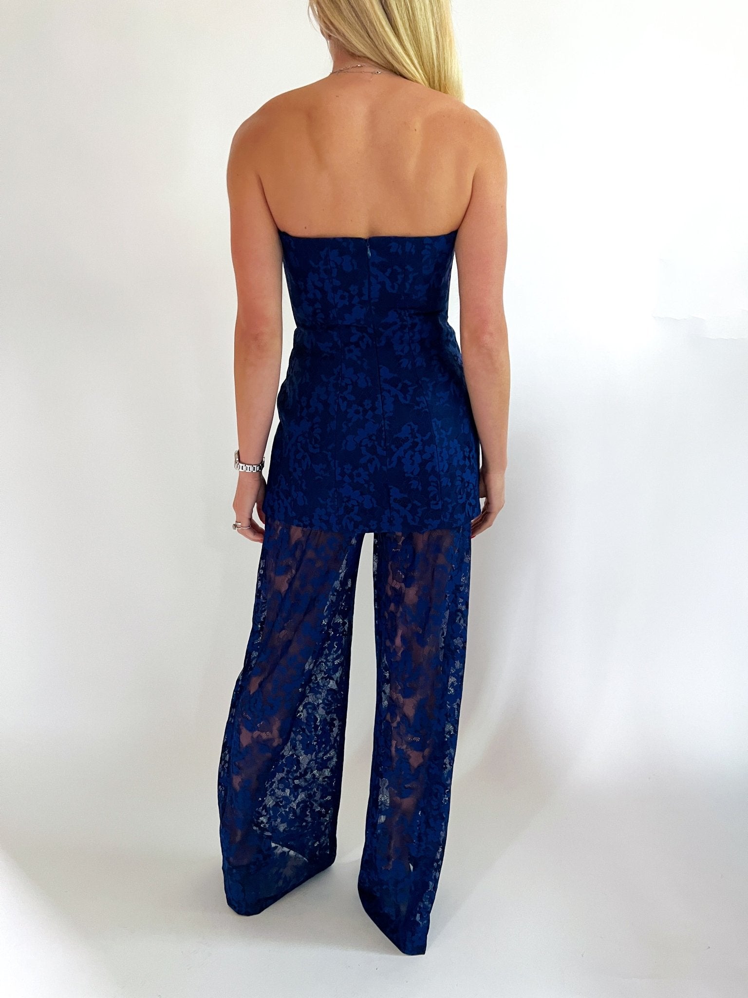 Mariko Navy Lace Wide-Leg Pants - Swoon Boutique New Orleans