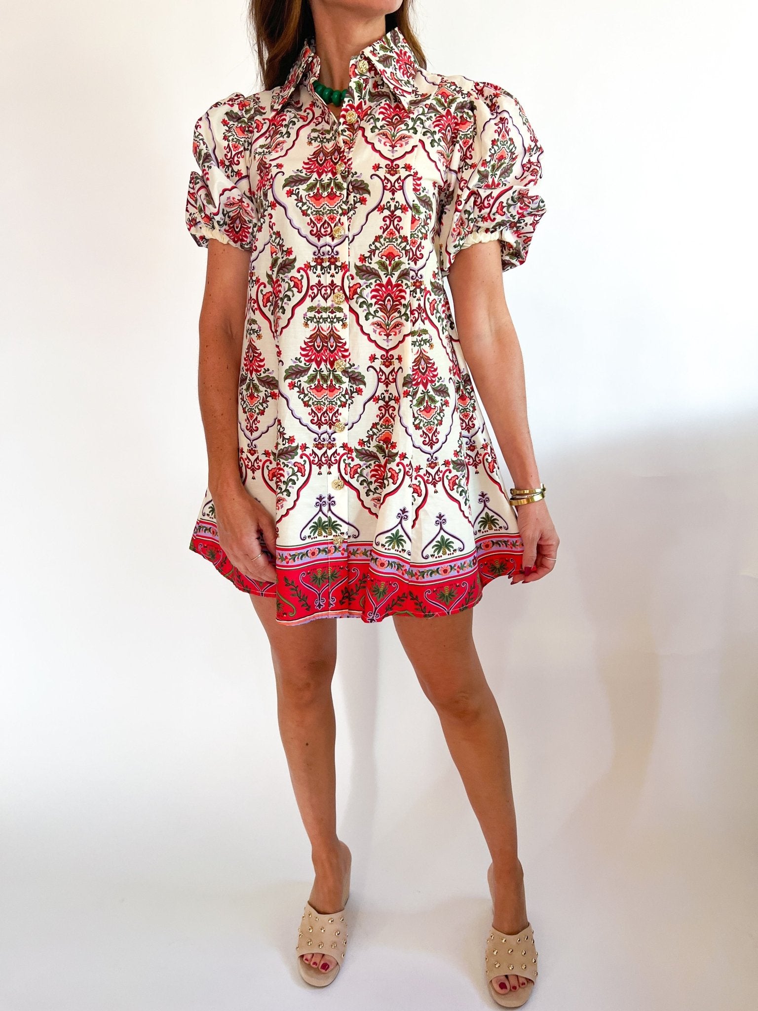 Mary Puff Sleeve Mini Dress - Swoon Boutique New Orleans