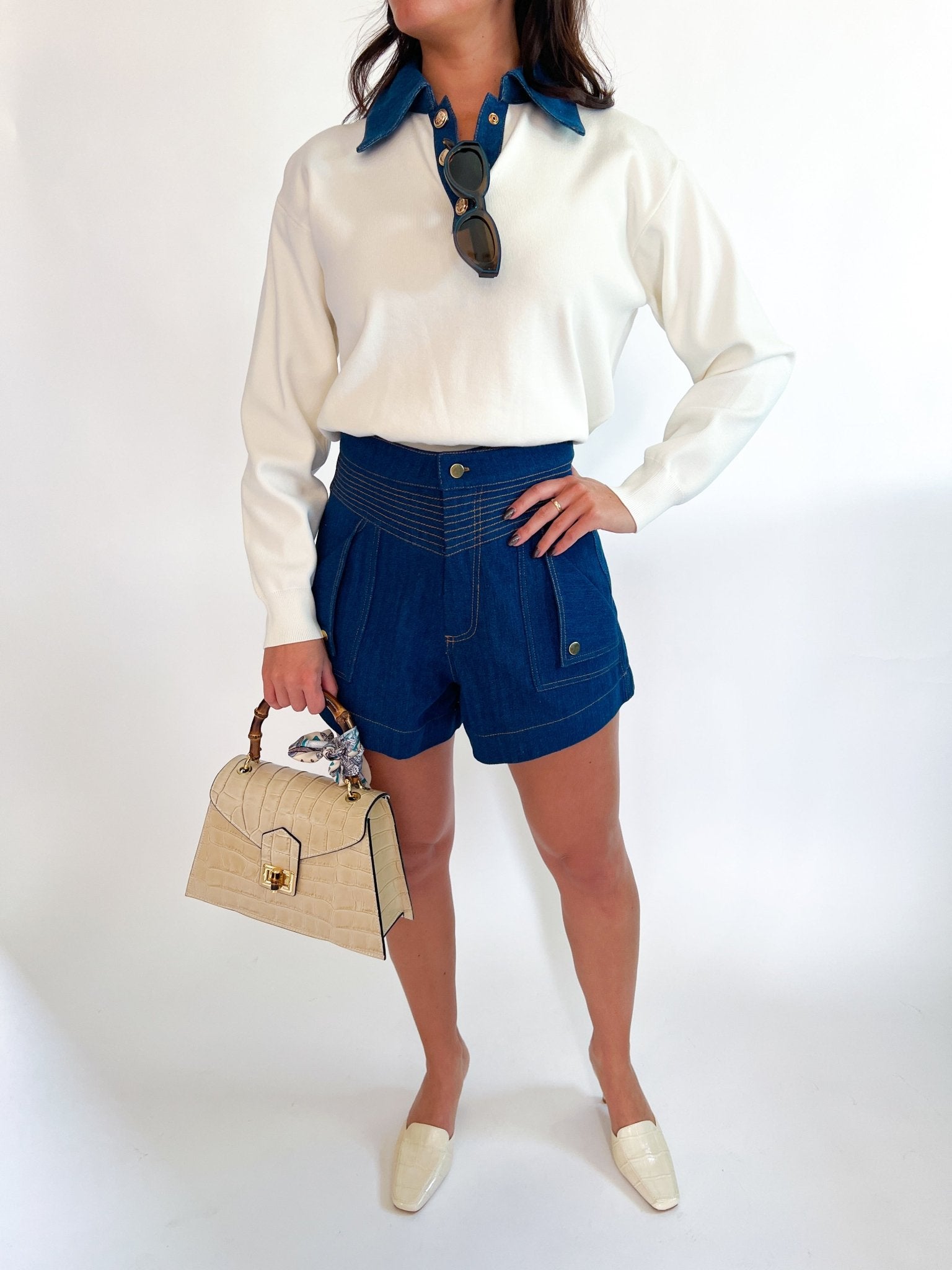 Maxime Knit Collared Sweater - Swoon Boutique New Orleans