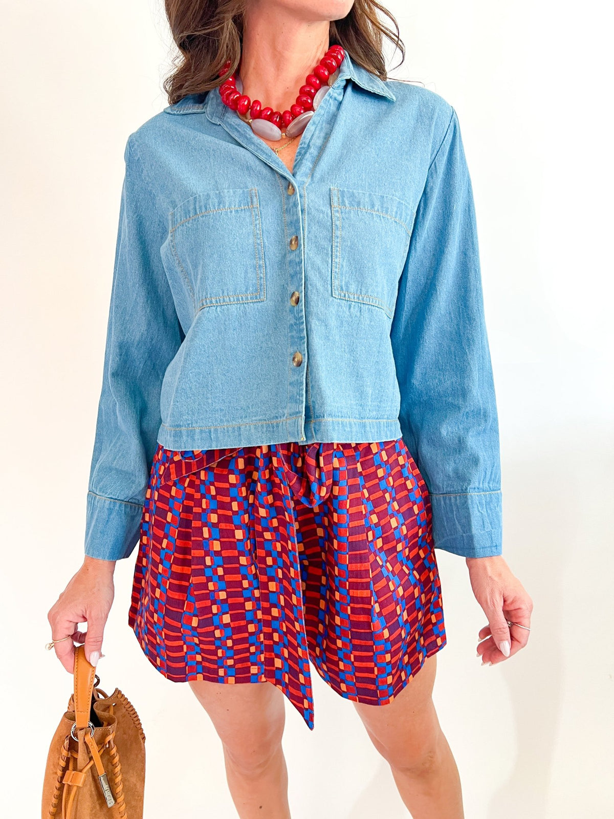 Megs Denim Top - Swoon Boutique New Orleans