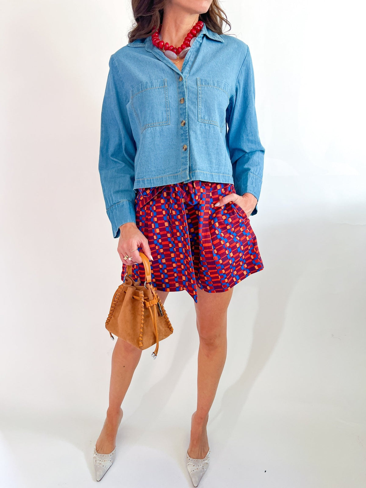 Megs Denim Top - Swoon Boutique New Orleans
