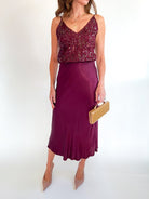 Merlot Mia Bias Skirt - Swoon Boutique New Orleans