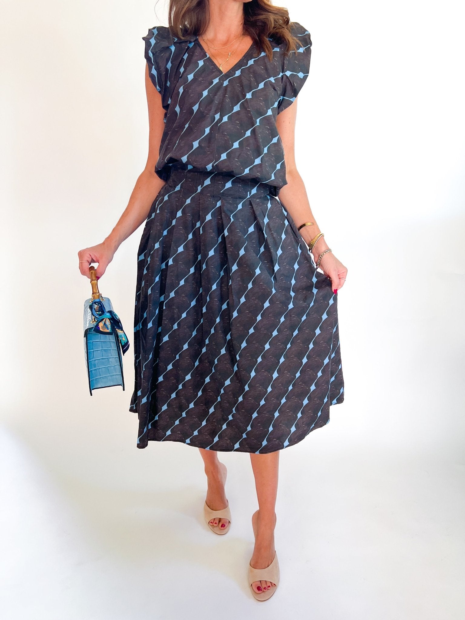 Midnight Abstract Bubble Skirt - Swoon Boutique New Orleans
