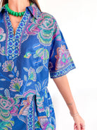 Midnight Bloom Collared Top - Swoon Boutique New Orleans