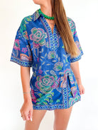 Midnight Bloom Collared Top - Swoon Boutique New Orleans