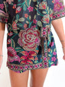 Floral wrap skort with built-in shorts