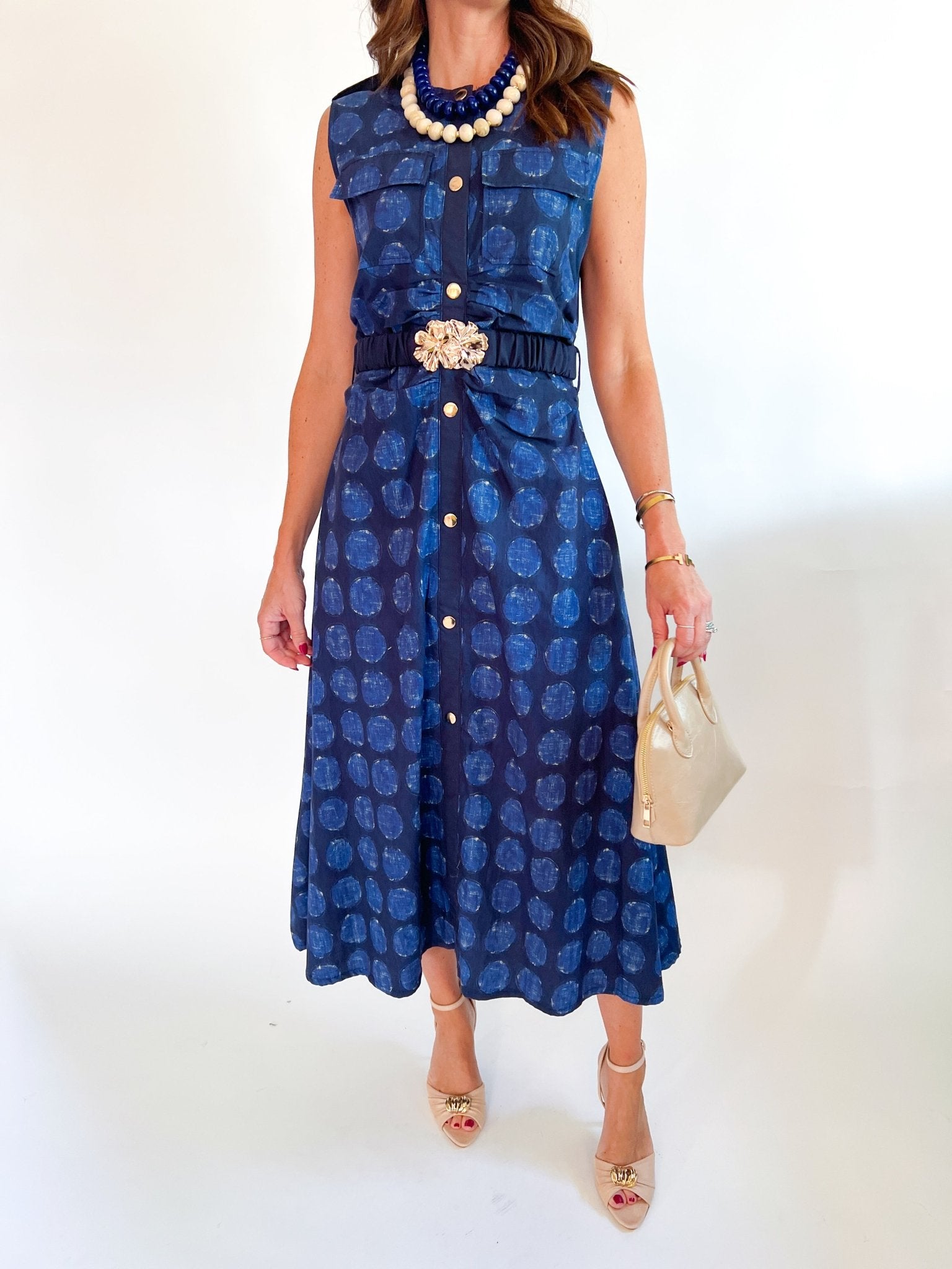 Midnight Dot A-Line Midi Dress - Swoon Boutique New Orleans