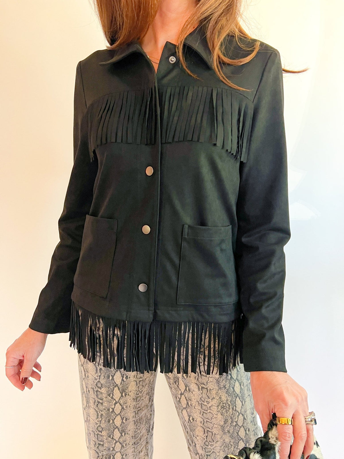 Midnight Fringe Jacket - Swoon Boutique New Orleans