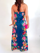 Midnight Garden Strapless Maxi Dress - Swoon Boutique New Orleans