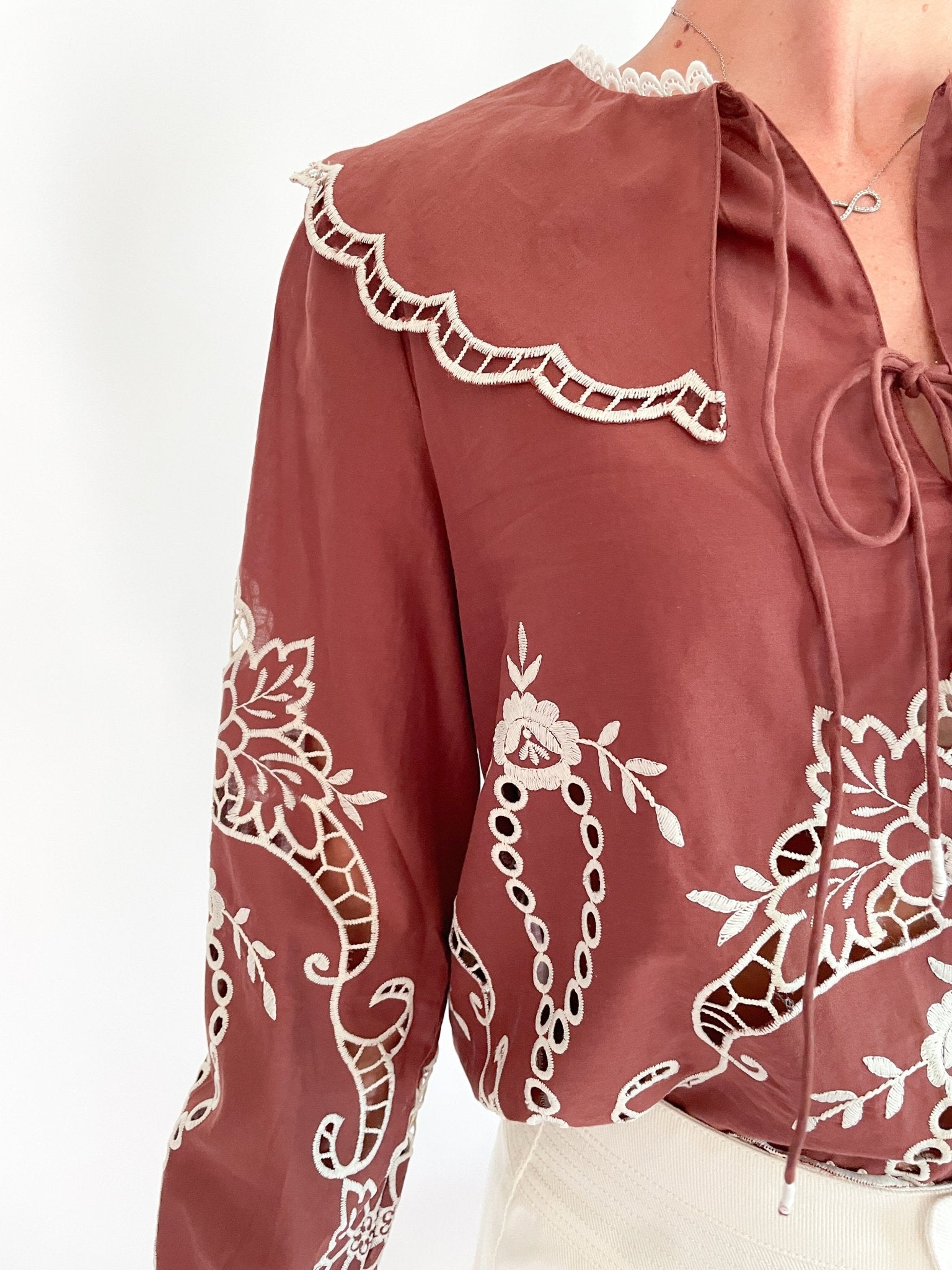 Milica Scallop Eyelet Top - Swoon Boutique New Orleans