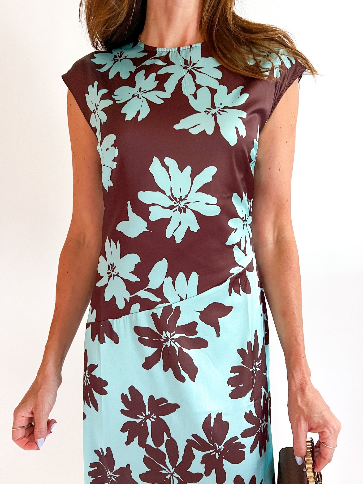 Mixed Floral Knit Midi Dress - Swoon Boutique New Orleans