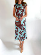 Mixed Floral Knit Midi Dress - Swoon Boutique New Orleans