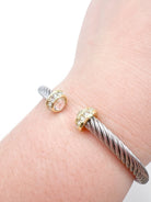 Mixed Metal Cuff With CZ Tips - Swoon Boutique New Orleans