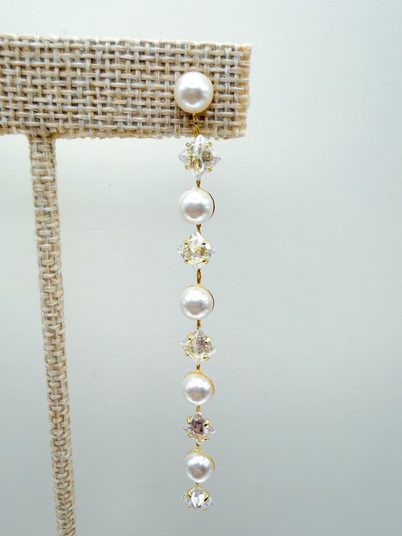 Mixed Pearl CZ Dangle Earring - Swoon Boutique New Orleans