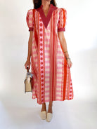Mixed Print Puff Sleeve Mini Dress - Swoon Boutique New Orleans