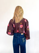 Mocha Bloom Long Sleeve Blouse - Swoon Boutique New Orleans