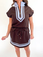 Mocha Contrast Knit Top - Swoon Boutique New Orleans