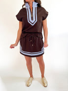 Mocha Contrast Knit Top - Swoon Boutique New Orleans