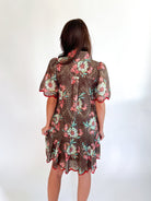 Mocha Floral Eyelet Mini Dress - Swoon Boutique New Orleans