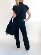 Mock Neck Knit Poncho Top - Swoon Boutique New Orleans