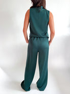 Mock Neck Sleeveless Top & Pant Set - Swoon Boutique New Orleans