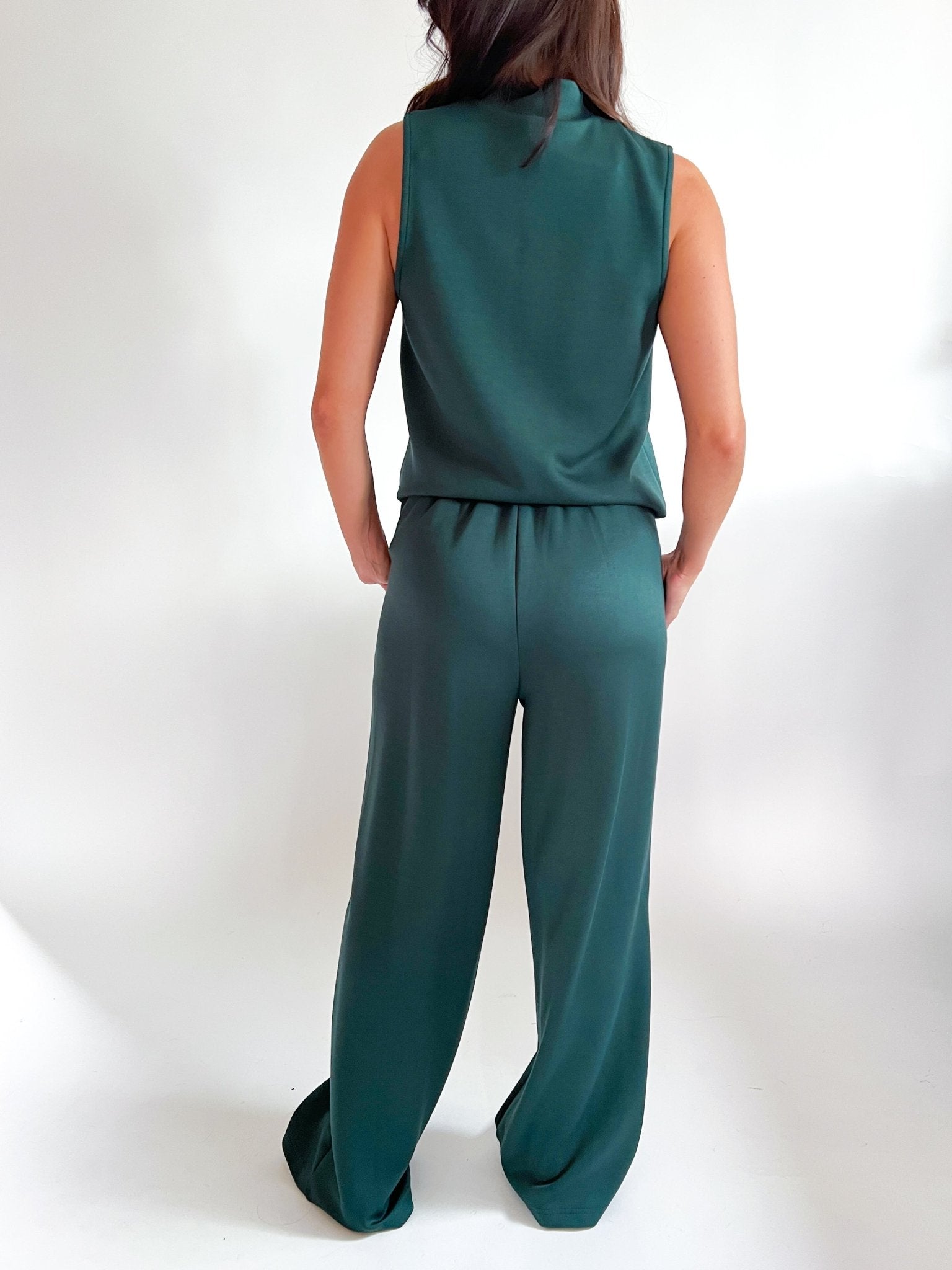 Mock Neck Sleeveless Top & Pant Set - Swoon Boutique New Orleans