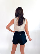 Mozart Sleeveless Pointelle Border Top - Swoon Boutique New Orleans