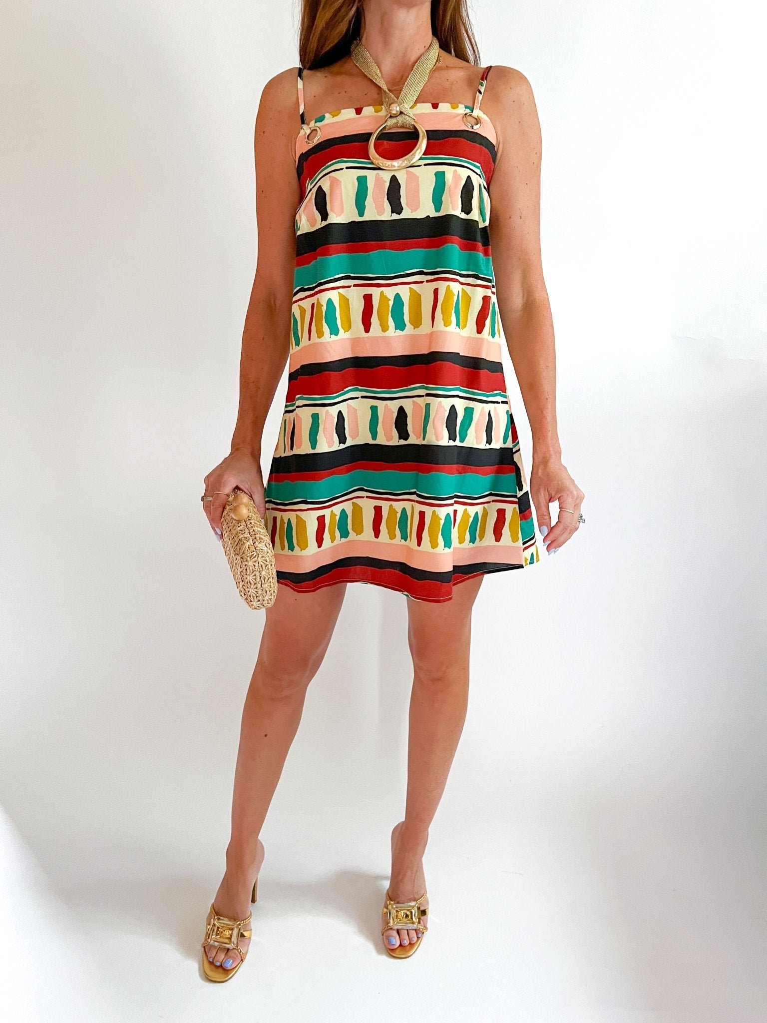 Multi Clash Short Dress - Swoon Boutique New Orleans