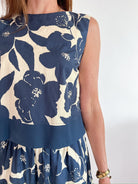 Navy Bloom Midi Skirt Set - Swoon Boutique New Orleans