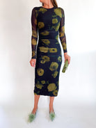 Nocturnal Blooms Midi Dress - Swoon Boutique New Orleans